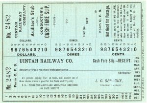 Uintah Ticket. Object # 1996.54, Museums of Western Colorado.